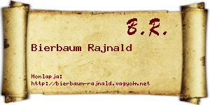 Bierbaum Rajnald névjegykártya